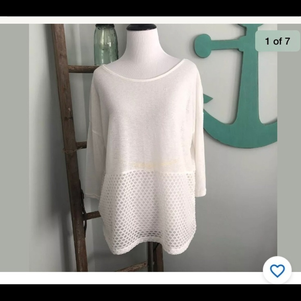 Olive + Oak Womens Mix Stitch Sweater 3/4 Sleeves